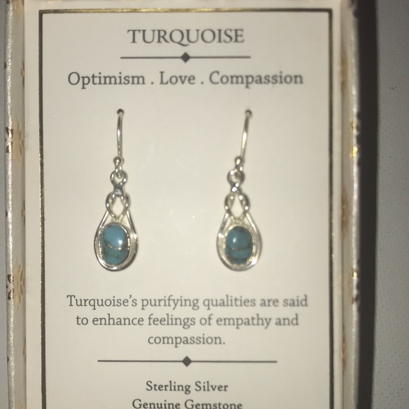 Sterling Silver and Turquoise Earrings - Picture 2 of 4